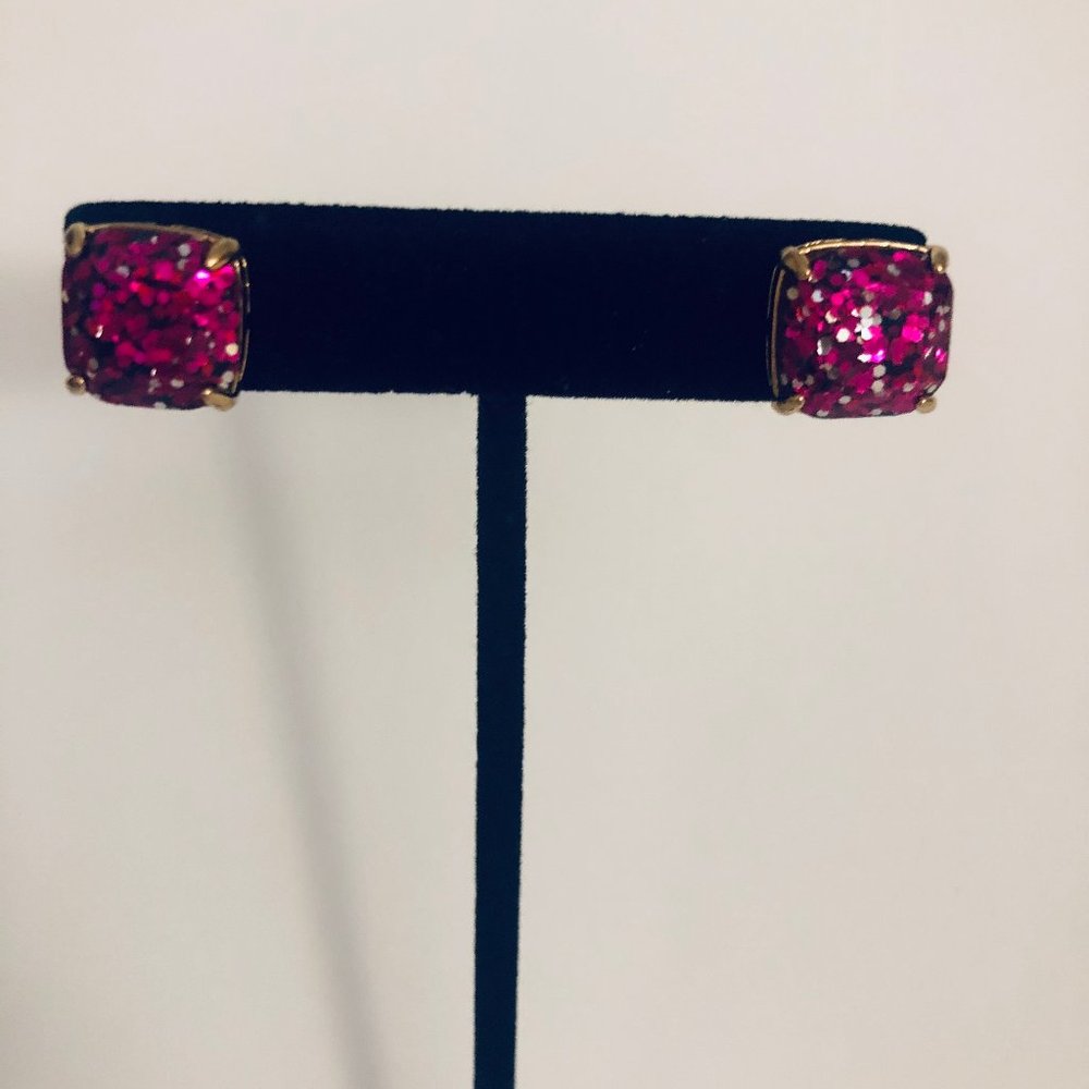kate spade earrings - pink glitter!!
